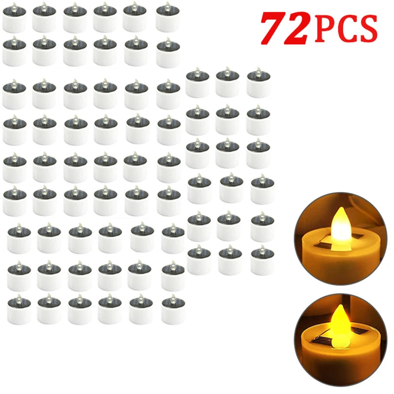 10pcs Solar Tea Light Led Candles Flameless Outdoor Waterproof Solar Tea Lights Rechargeable Candles for Party Garden Home Decor