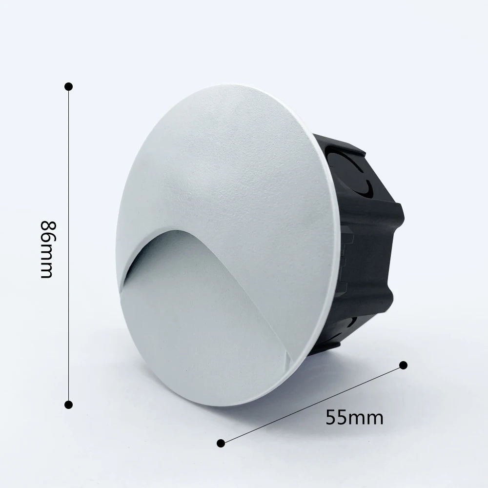 SANDIY Outdoor Lighting LED Sensor Embedded Wall Lamps Waterproof Outside Night Light Footlight+60mm Box for Stair&Step Garden