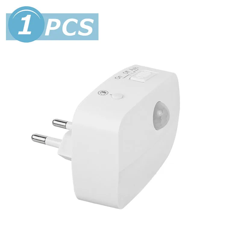 Wireless LED Motion Sensor Night Light - Plug In Auto Detector for Bedroom Staircase Closet 220V