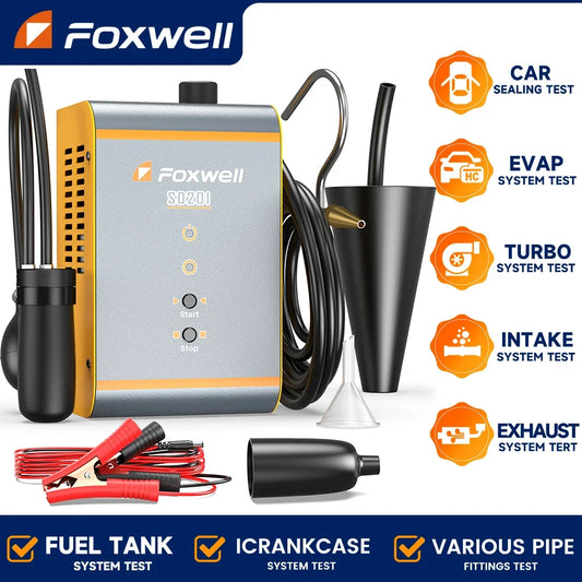 FOXWELL SD201 12V Automotive Smoke Machine Built-in Air Pump EVAP Vacuum Exhaust Pipe Diagnostic Tester Smoke Leak Detector