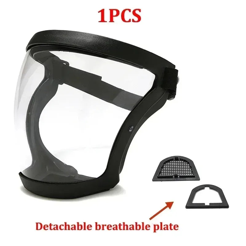 Full Face Shield Mask Transparent Head Eye Safety Protective Cover Glasses Screen Visors Dust WindProof Anti-Fog Kitchen Tools