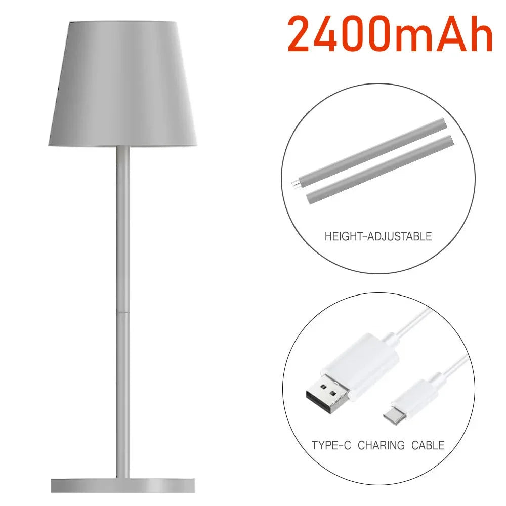 Rechargeable LED Table Lamp Touch Switch 3 Levels Dimmable Desk Lights Bar Club Dinner Creative Decorative Ambient Lighting