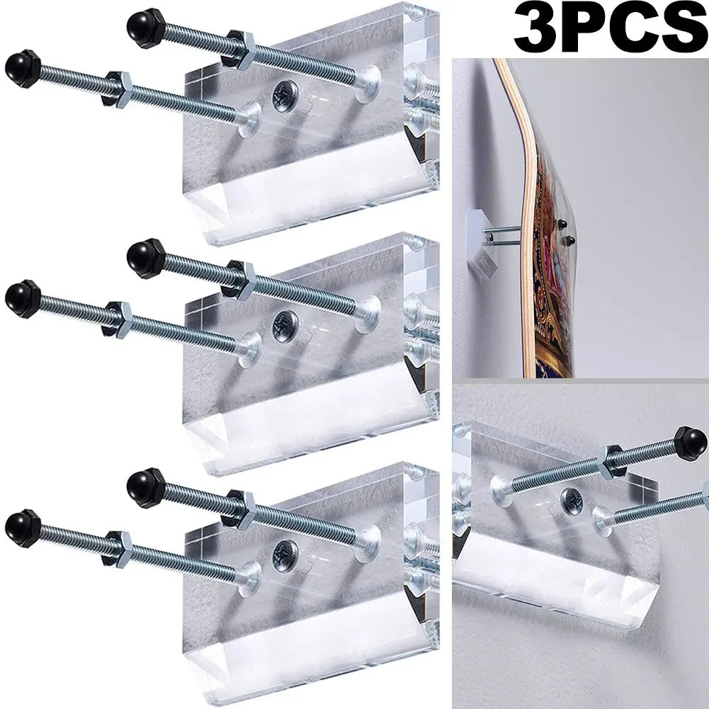 1-5pcs Skateboard Wall Mount Longboard Deck Hanger Display Stand Storage Holder Rack Indoor Floating Skateboard Storage