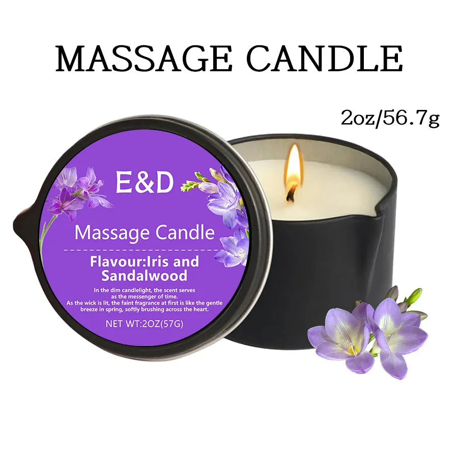 Massage Oil Candle - Stress Relief Skin Moisturizing Scented Aromatherapy Spa Luxury Candles