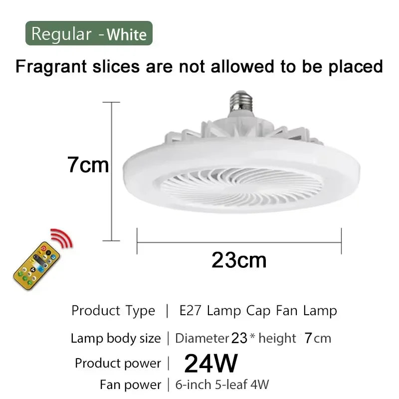 Timed Fan Lamp E27 Led Ceiling Fan Lights for Living Room Remote Control Dimming 3 Colors Kitchen Lamp 3-Speed Drone Fan Lamps