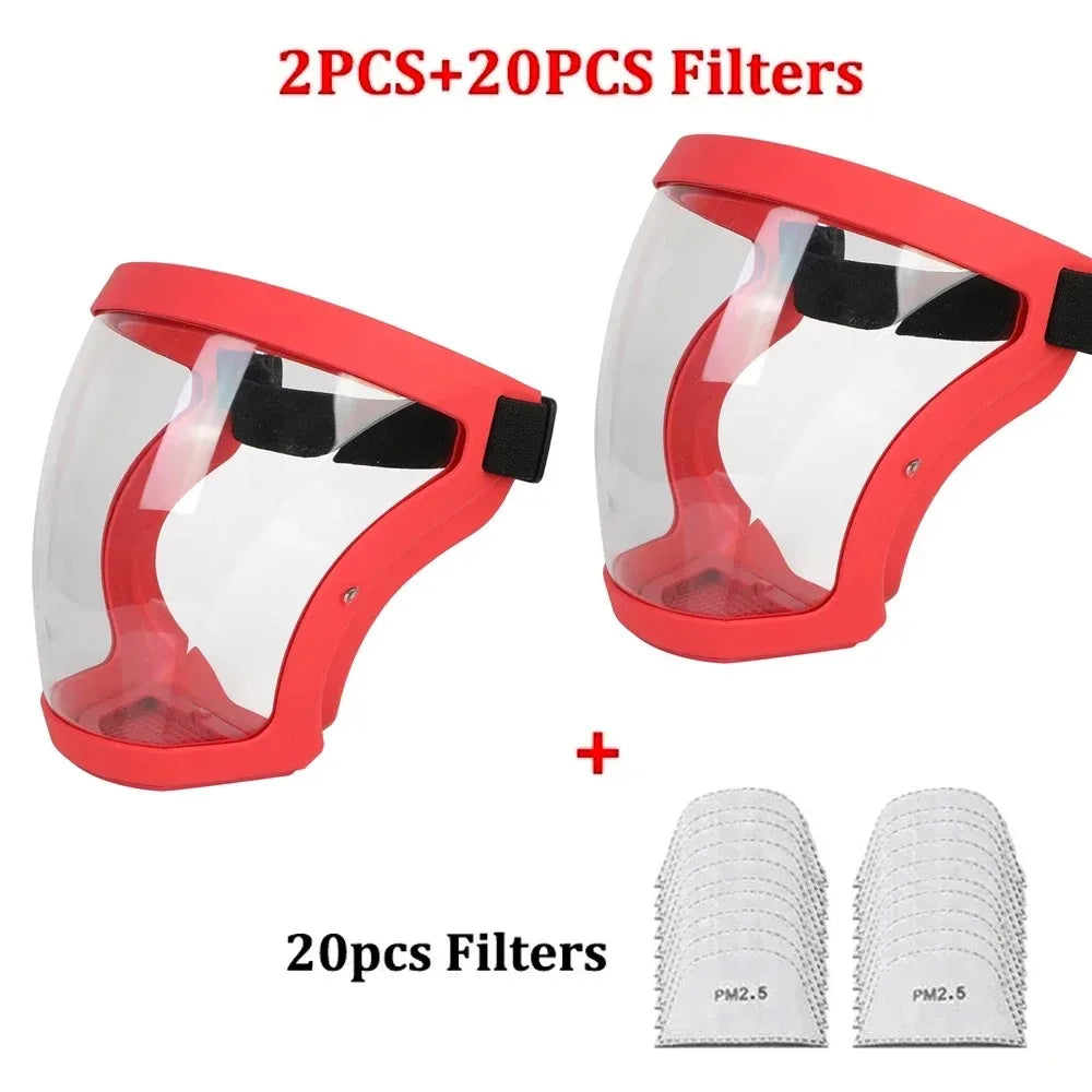 Full Face Shield Mask Transparent Head Eye Safety Protective Cover Glasses Screen Visors Dust WindProof Anti-Fog Kitchen Tools