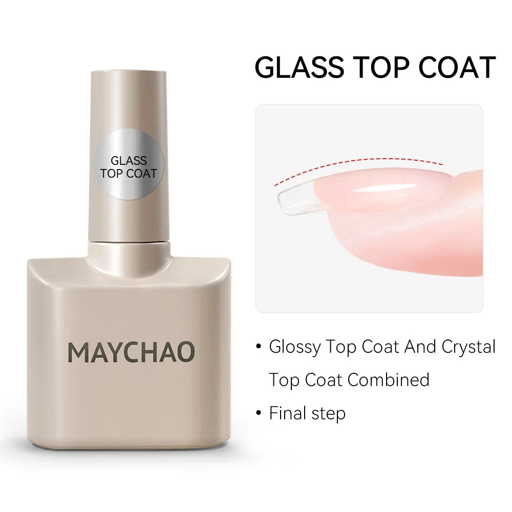 MAYCHAO Nail Gel Polish No Wipe Top Coat Base Coat Primer UV LED 12ml Enhancer Varnish Soak Off Semi Permanent Nail Art Varnish