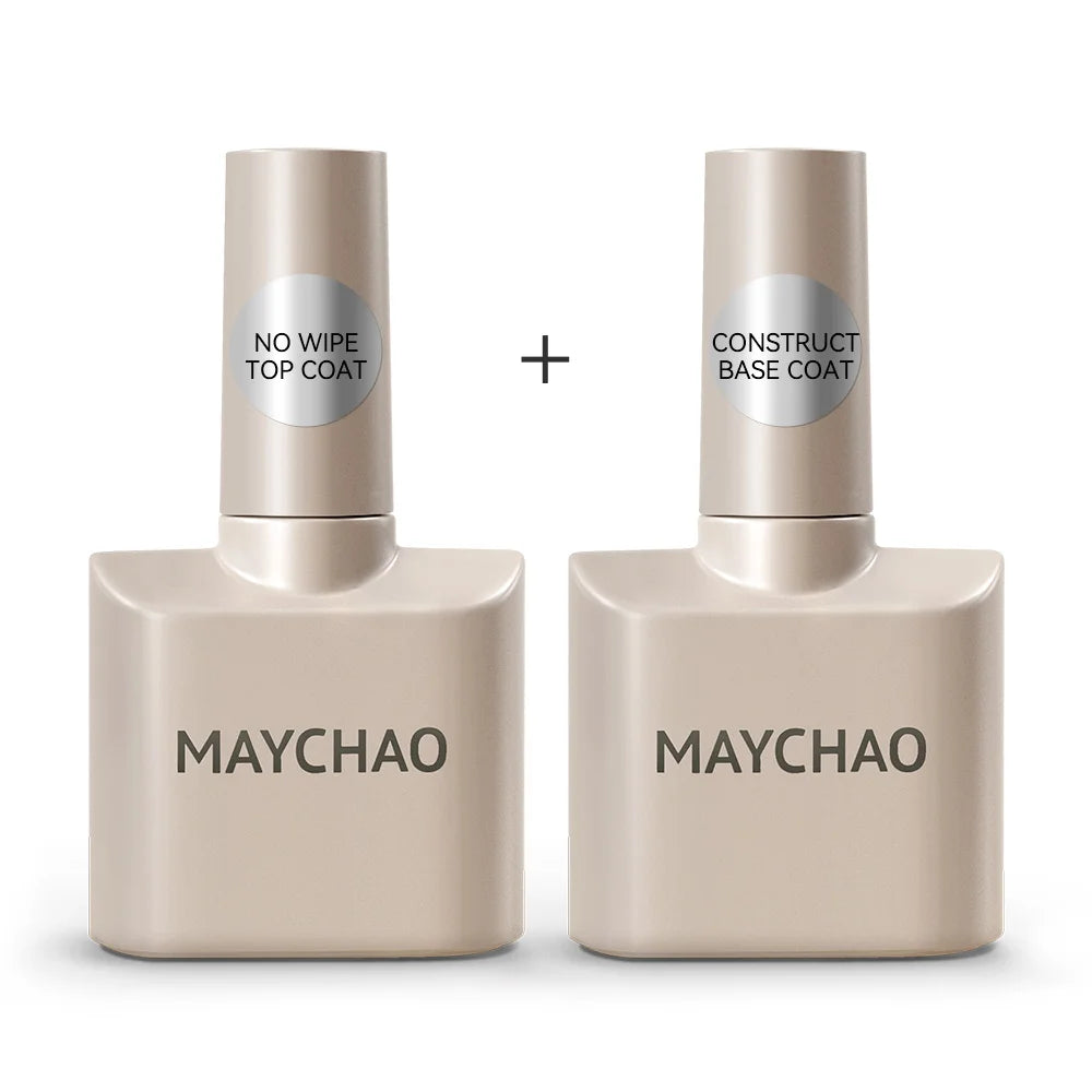 MAYCHAO Nail Gel Polish No Wipe Top Coat Base Coat Primer UV LED 12ml Enhancer Varnish Soak Off Semi Permanent Nail Art Varnish