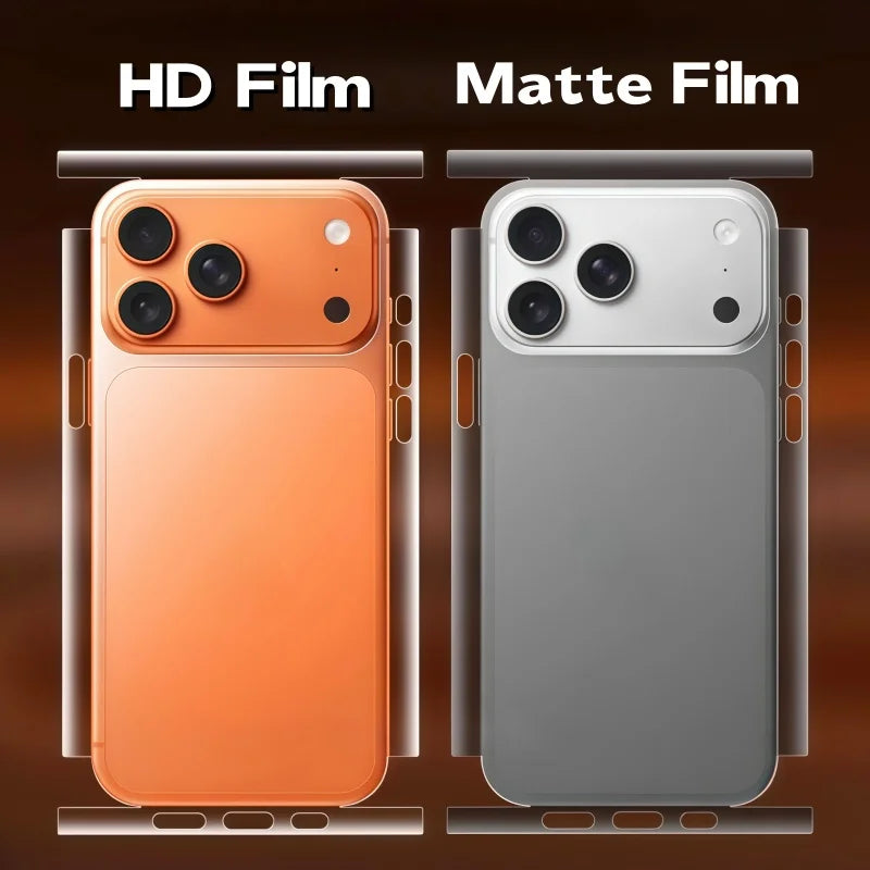 Back Hydrogel Film For iPhone 17 Pro Max With Side Film For iPhone 17Pro 17air 17 Clear/Matte Back Film For iPhone 17 Series