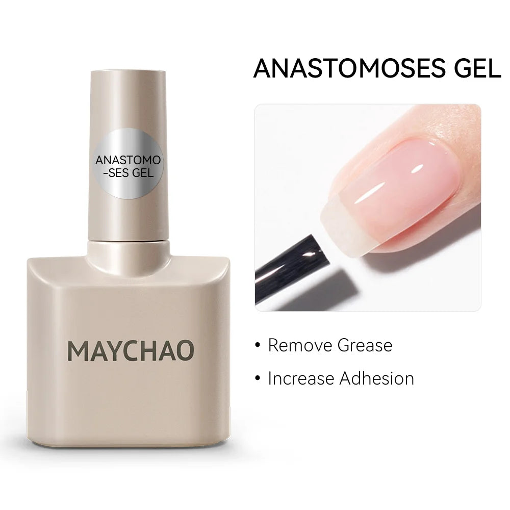 MAYCHAO Nail Gel Polish No Wipe Top Coat Base Coat Primer UV LED 12ml Enhancer Varnish Soak Off Semi Permanent Nail Art Varnish