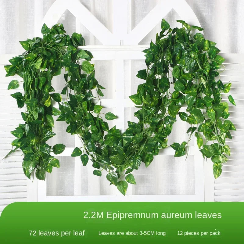 1/6pcs 2.2M Artificial Plant Green Leaves Ivy Wall Hanging Vine Plants Wedding Home Decor Garden DIY Garden Decoration