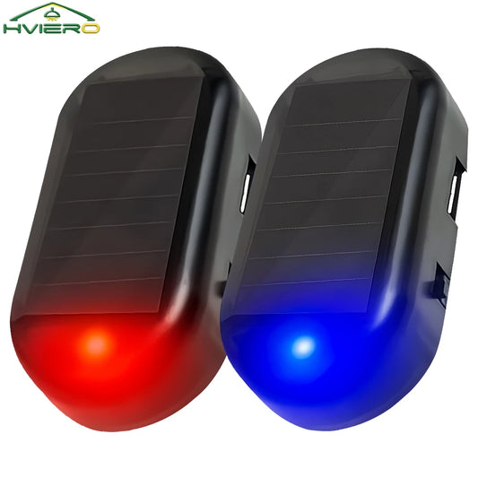 Car Solar Powered Security Strobe Light Dummy Alarm Wireless Warning Anti-Theft Caution Lamps LED Flashing Imitation Decorative