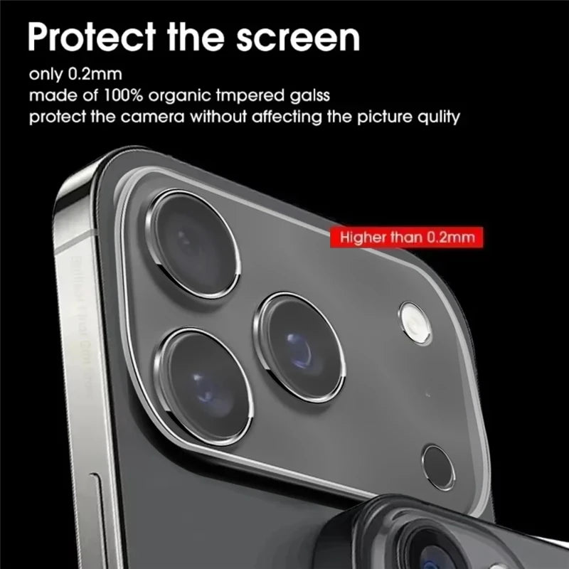 1-4PCS 8K Tempered Glass Camera Protector For iPhone 17 Pro Max Lens Film For iPhone 17 Air 17Pro Black Circle Protective Case