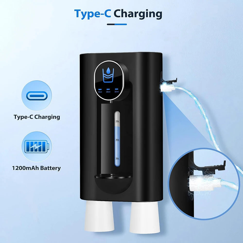 2025 New Smart Touchless 540ML Mouthwash  Dispenser w/LED, 3 Modes, Wall/Table Mount, 2 Cups, 2-in-1 Bathroom Essential