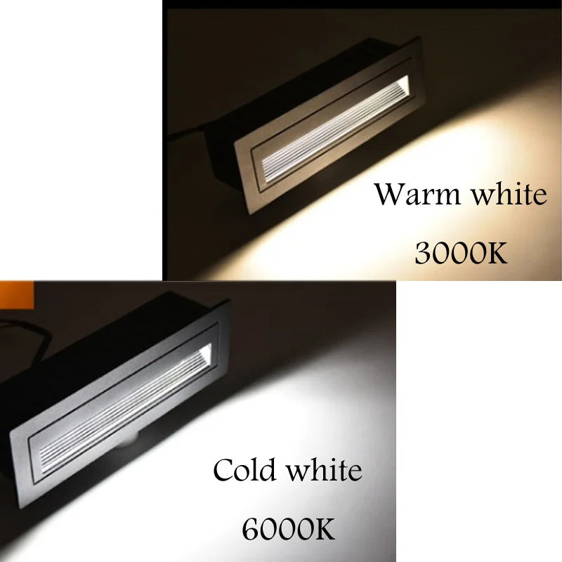 3W 5W 10W LED Wall Lamp Aluminum Stair light Recessed LED Step Lamp Pathway Wall Corner Lamps AC220V Dimmalbe Wall Light DC12V