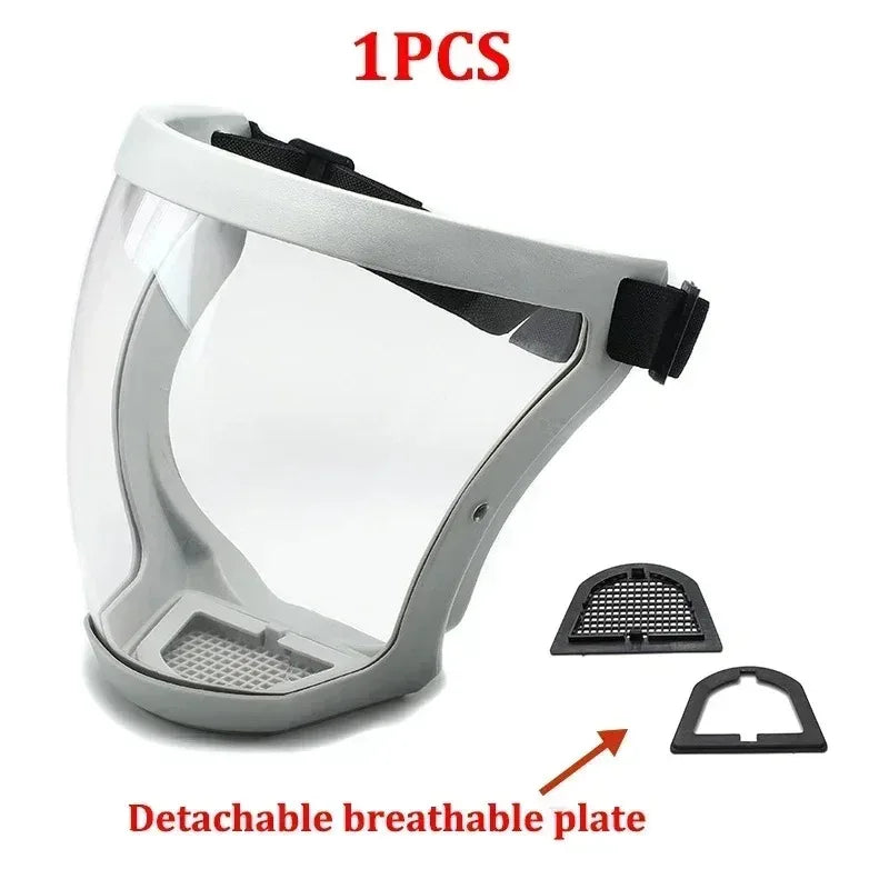 Full Face Shield Mask Transparent Head Eye Safety Protective Cover Glasses Screen Visors Dust WindProof Anti-Fog Kitchen Tools