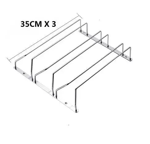 Iron Wall Mount Wine Glass Holder - Hanging Goblet Stemware Storage Organizer Rack