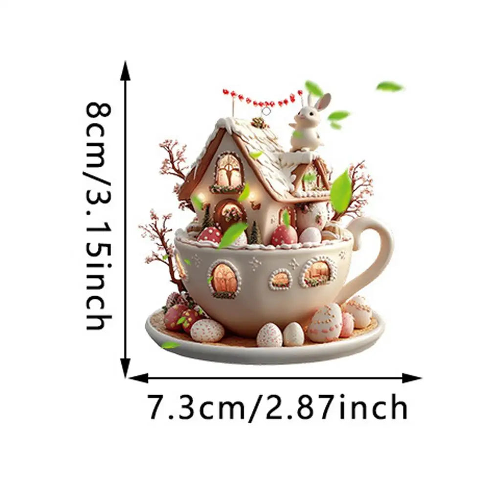 Christmas Coffee Cup Ornaments - Hot Cocoa Mug Tree Hanging Xmas Navidad 2025 Party Decor