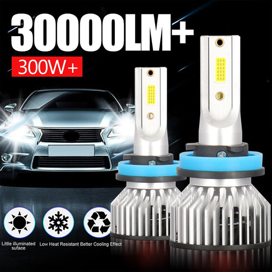 30000LM H4 H7 H11 9005 HB3 9006 HB4 9004 9007 LED Headlight Bulbs 300W High Power Auto Headlamp Bulbs 6000K 12V Car Fog Lamps