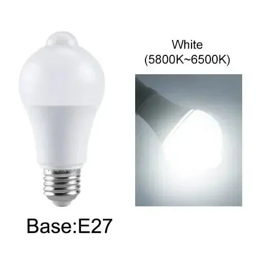 Motion Sensor LED Light Bulb E27 B22 - PIR Dusk to Dawn Auto On/Off for Garage Porch Stairs (12W-20W)