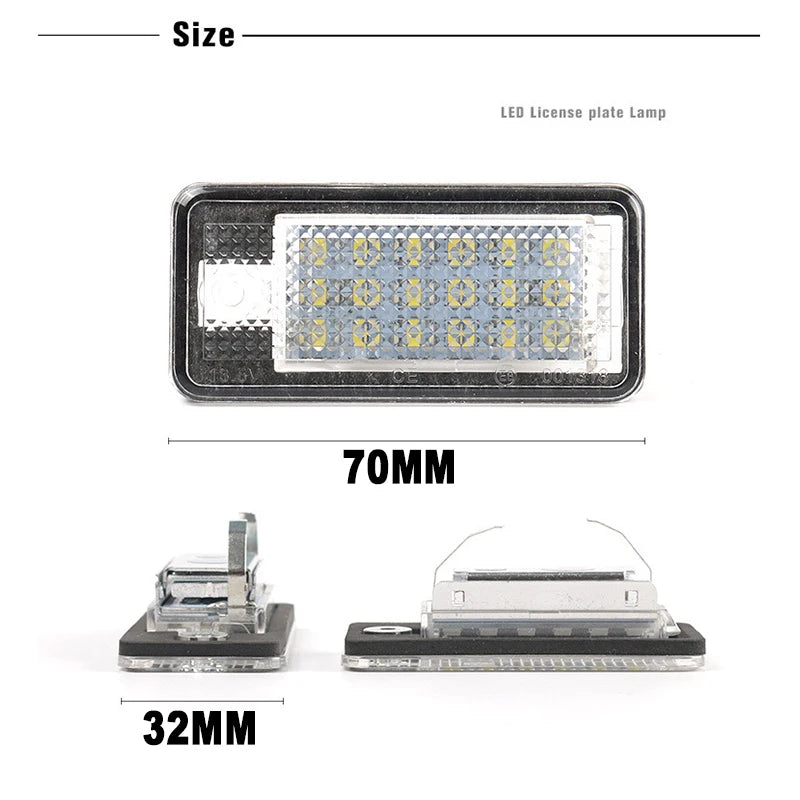 6000K White Error Free LED License Number Plate Light Lamps For Audi A4 B6 B7 Q7 4L A3 8P A6 C6 A5 8F A8 D3 D4 S3 S4 RS4 6 Bulb