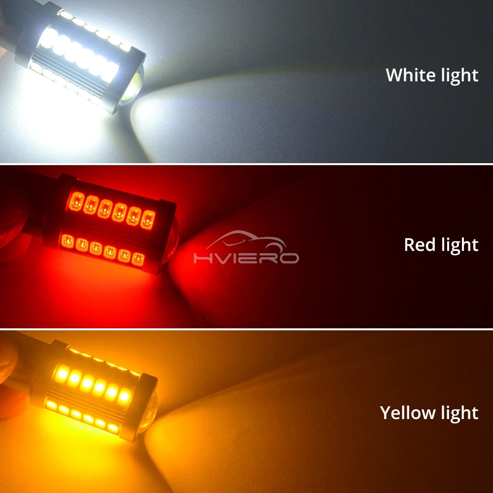 2X 1156 BA15S 1157 BAY15D 5630 Trunk License Plate Car Tail Brake Bulb Auto Signal Reverse Lamps Daytime Running Light White RED