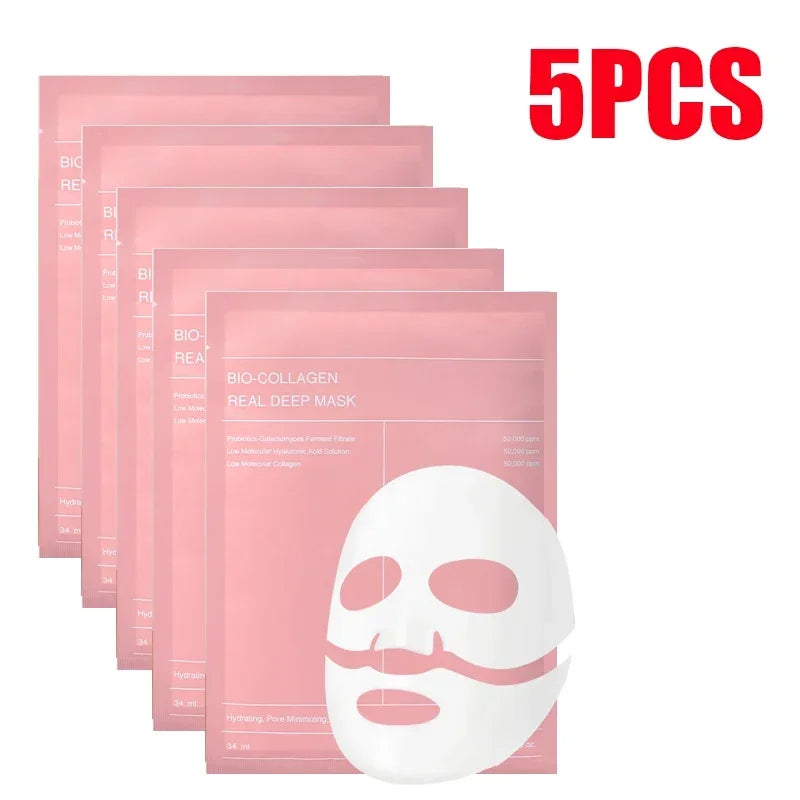 Bio-Collagen Face Mask Shrink Pore Deep Moisturizing Overnight Mask Anti-Wrinkle Hydrating Refreshing Brightening Face Skin Care