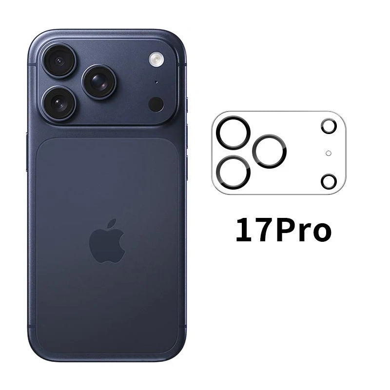 1-4PCS 8K Tempered Glass Camera Protector For iPhone 17 Pro Max Lens Film For iPhone 17 Air 17Pro Black Circle Protective Case