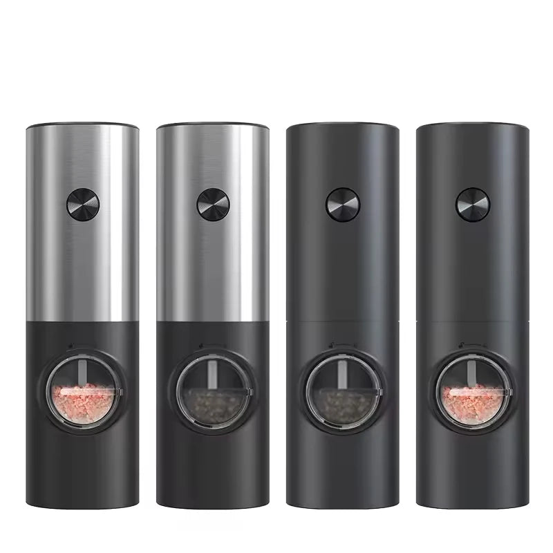 Electric Automatic Salt and Pepper Grinder Set with LED Light - Adjustable Spice Mill Kitchen Tools