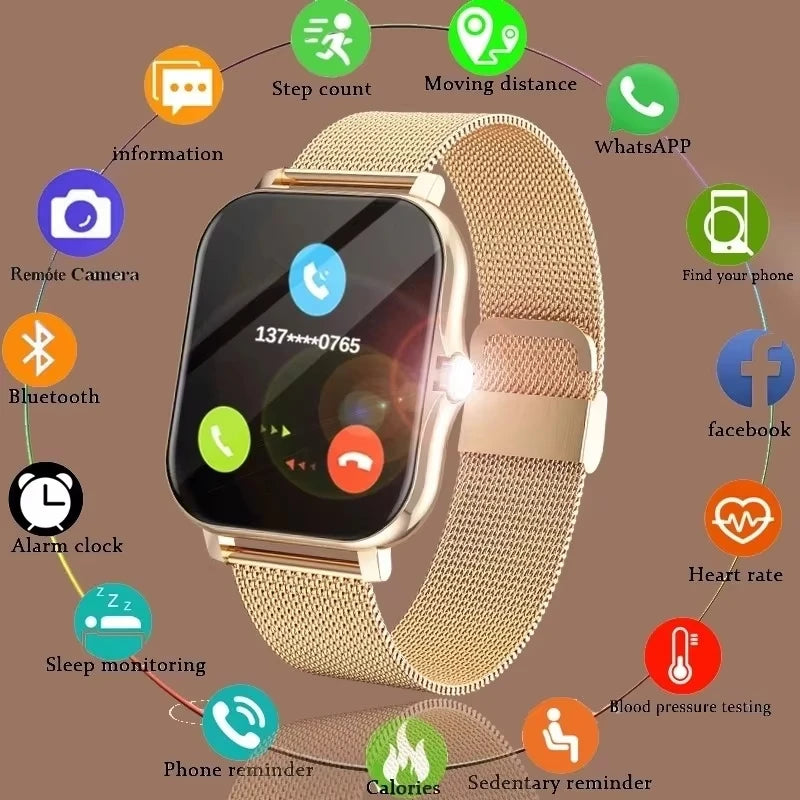 KESHUYOU 2025 New Smart Watch Bluetooth Call Message Alert Music Player Heart Rate Monitor Pedometer Smart Watch for Android IOS