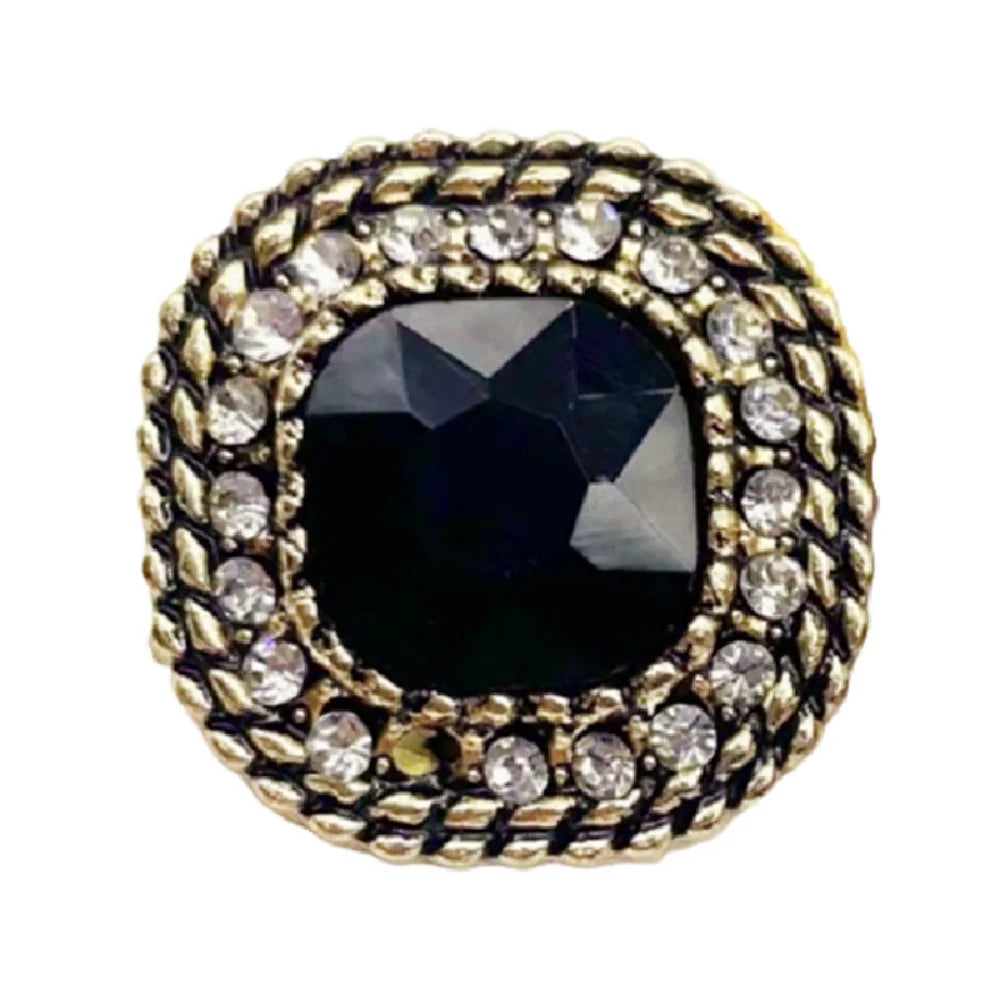 5 Pieces Retro High -end Diamond Buckle Square Metal Buttons Fashion Ladies Coat Sweater Decoration Handmade Sewing Buttons