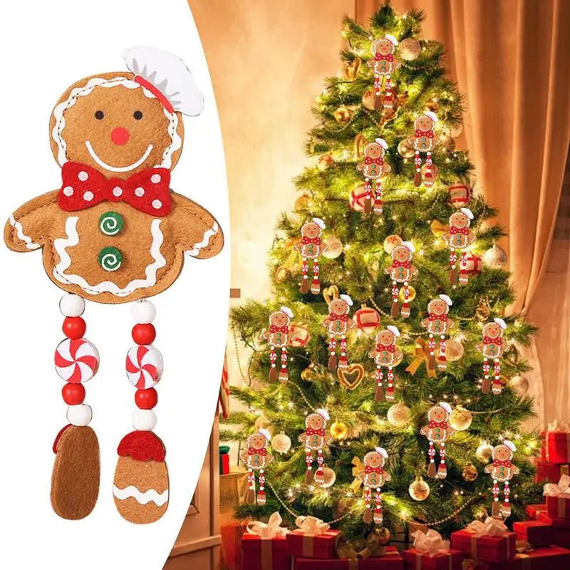 Gingerbread Man Christmas Tree Decoration - Cute Long Legs Holiday Ornament Indoor Decor