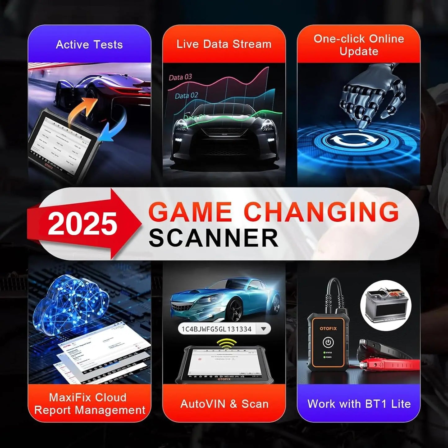 OTOFIX D1 LITE OBD2 Scanner Car Diagnostic Tool Bluetooth Wireless Bi-Directional Control OBD Automotive Scan Tool Active Test