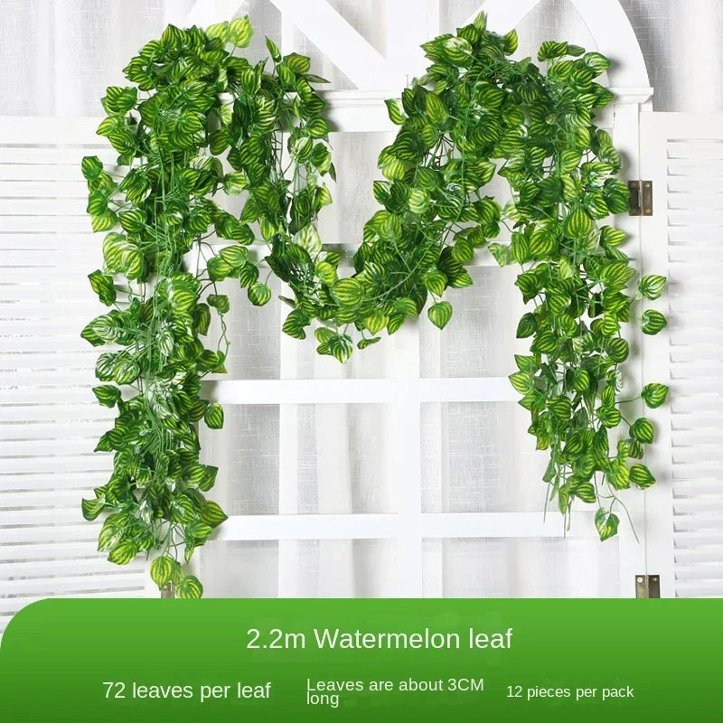 1/6pcs 2.2M Artificial Plant Green Leaves Ivy Wall Hanging Vine Plants Wedding Home Decor Garden DIY Garden Decoration