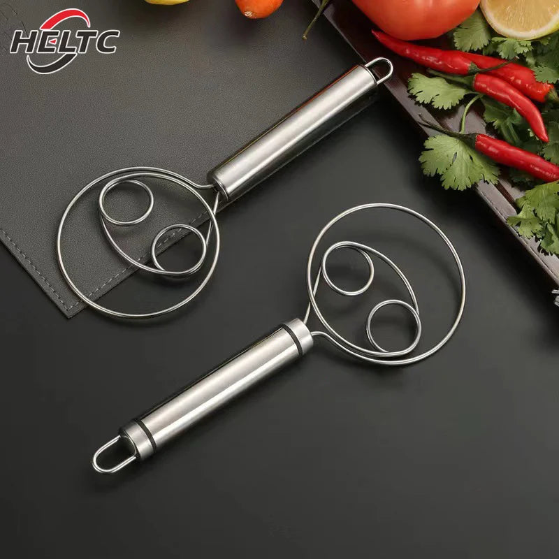1Pc Eggs Cream Mixing Rods Double Holes Flour Cake Stirrer Whisk For Dough Bread Smooth Tools Coil Mixer Kitchen Tools