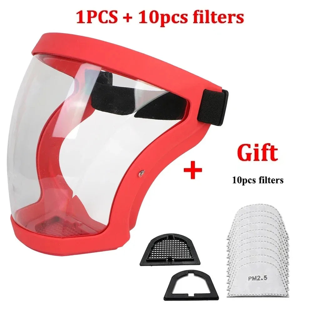 Full Face Shield Mask Transparent Head Eye Safety Protective Cover Glasses Screen Visors Dust WindProof Anti-Fog Kitchen Tools
