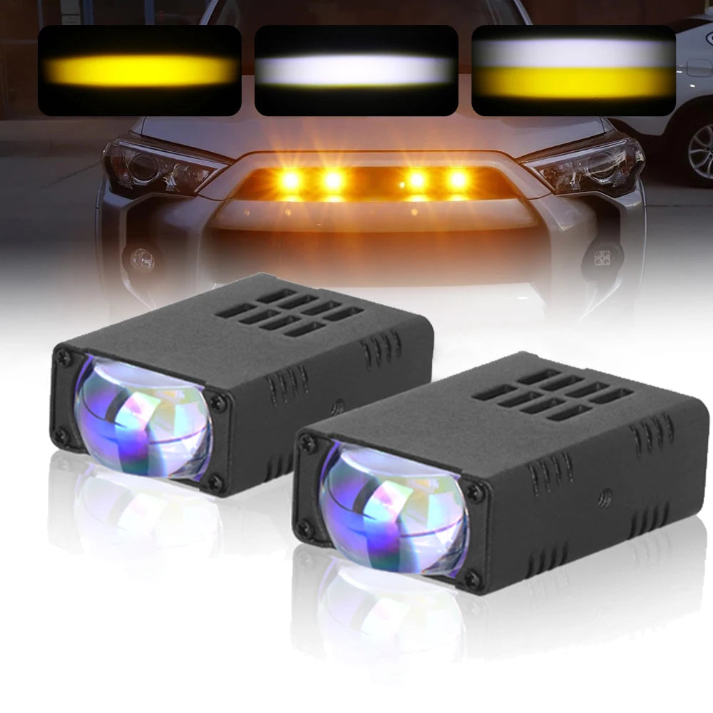2PCS LED Headlight Bumper Fog Lamps Projector Lens Work Light Mini Driving Light Auxiliary Lights For Car Motorcycle