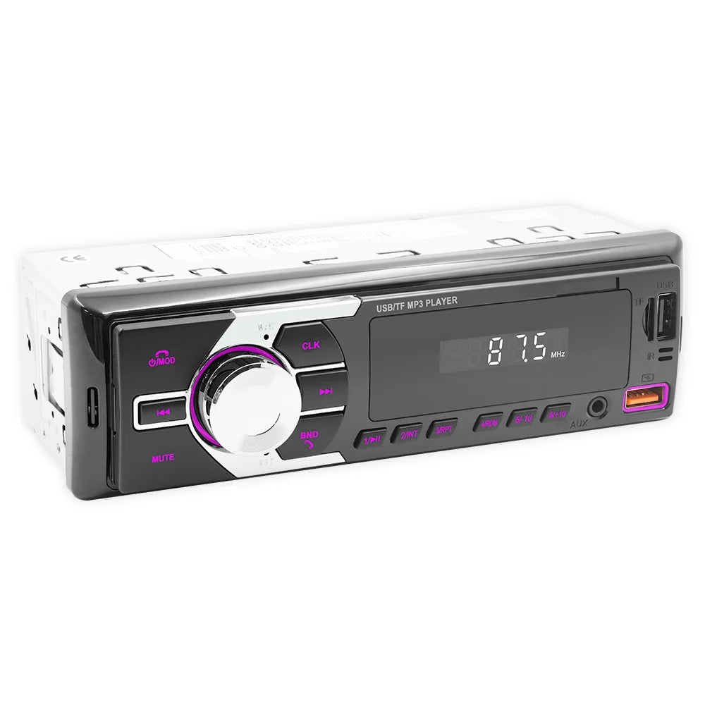 BQCC 1Din MP3 Autoradio FM USB TF AUX Input Stereo Radio Bluetooth Power Protect 7 color lights Dual USB Multimedia Car Audio