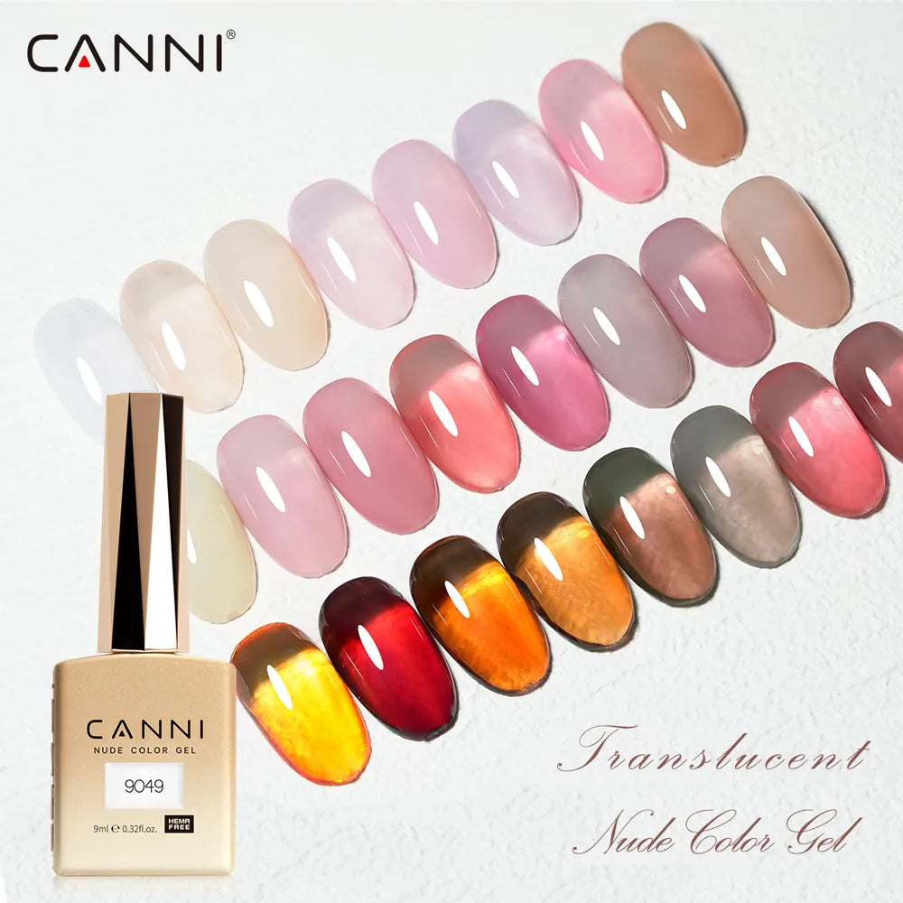 CANNI Jelly Pink Nail Gel Polish 9ml - HEMA Free Pastel Varnish Semi Permanent UV LED Top Coat