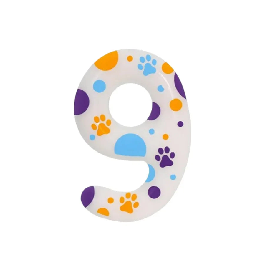 Blue Dog Paw Themed Birthday Candles, Number 2 Paw Print Birthday Party Supplies, 2.76 inch Paw Cake Topper Decorations, Birthda