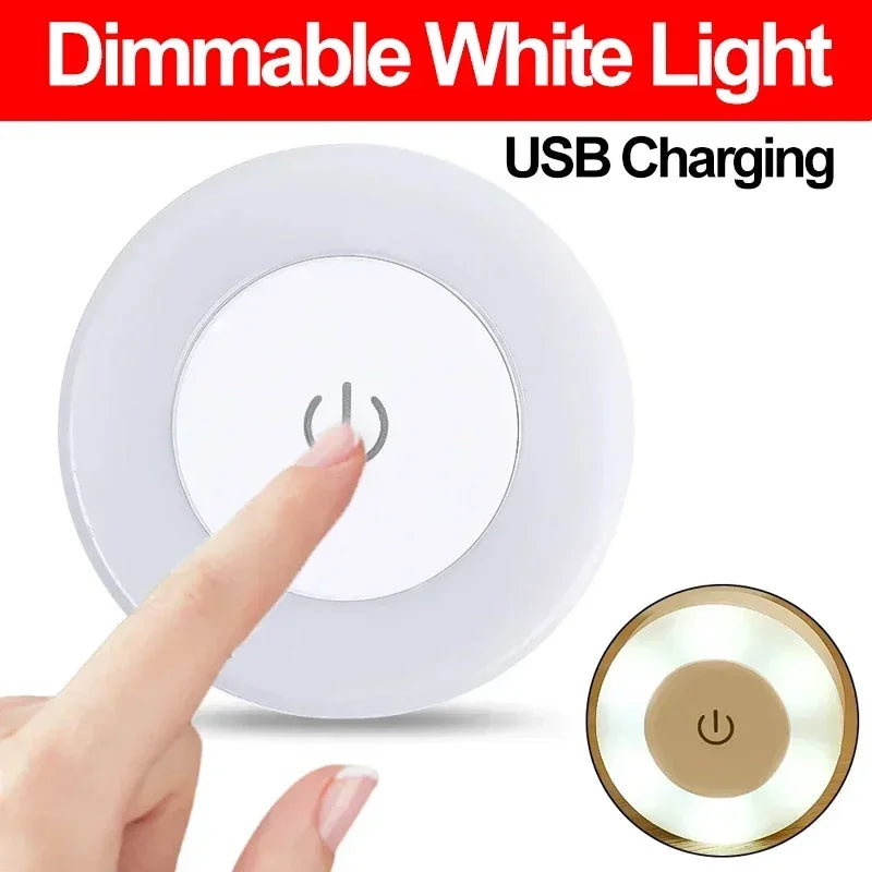 3 Modes LED Touch Sensor Night Lights Portable USB Rechargeable Magnetic Base Wall Light Bedroom Living Room Dimming Night Lamps