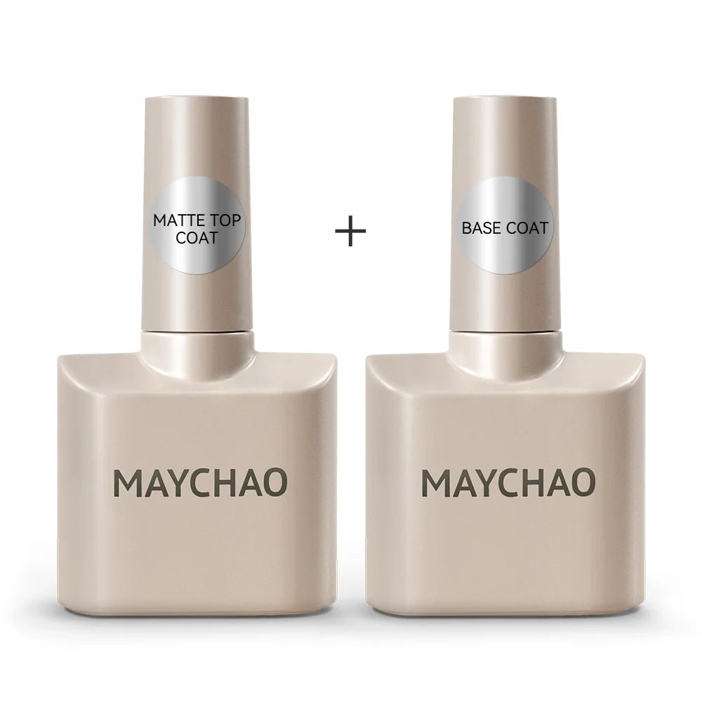 MAYCHAO Nail Gel Polish No Wipe Top Coat Base Coat Primer UV LED 12ml Enhancer Varnish Soak Off Semi Permanent Nail Art Varnish