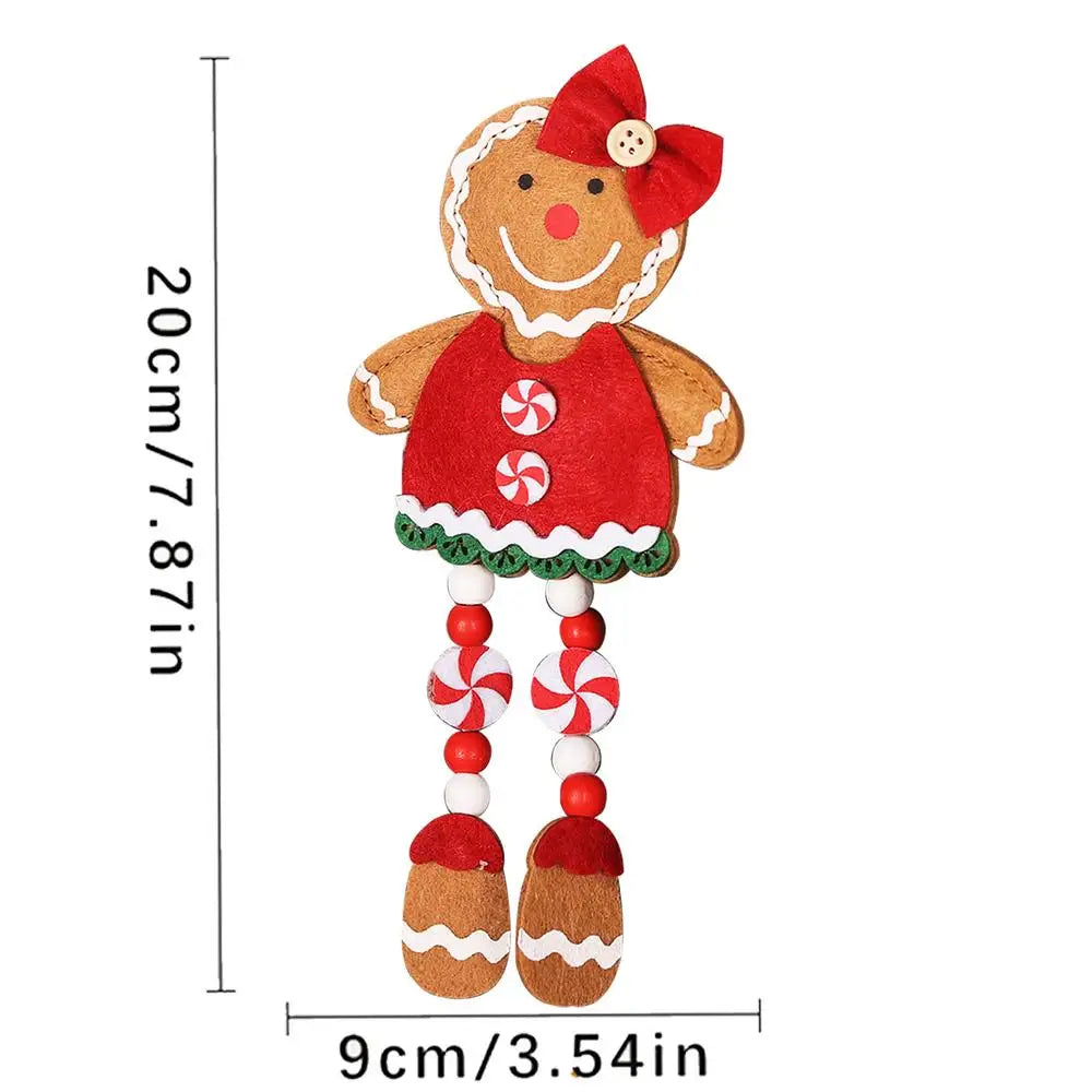 Gingerbread Man Christmas Tree Decoration - Cute Long Legs Holiday Ornament Indoor Decor