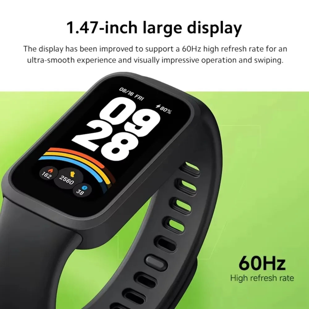 Global Version Xiaomi Smart Band 9 Active Bluetooth Smartwatch 1.47" TFT Screen 18 Days Battery Life Sports Modes Sleep Tracking