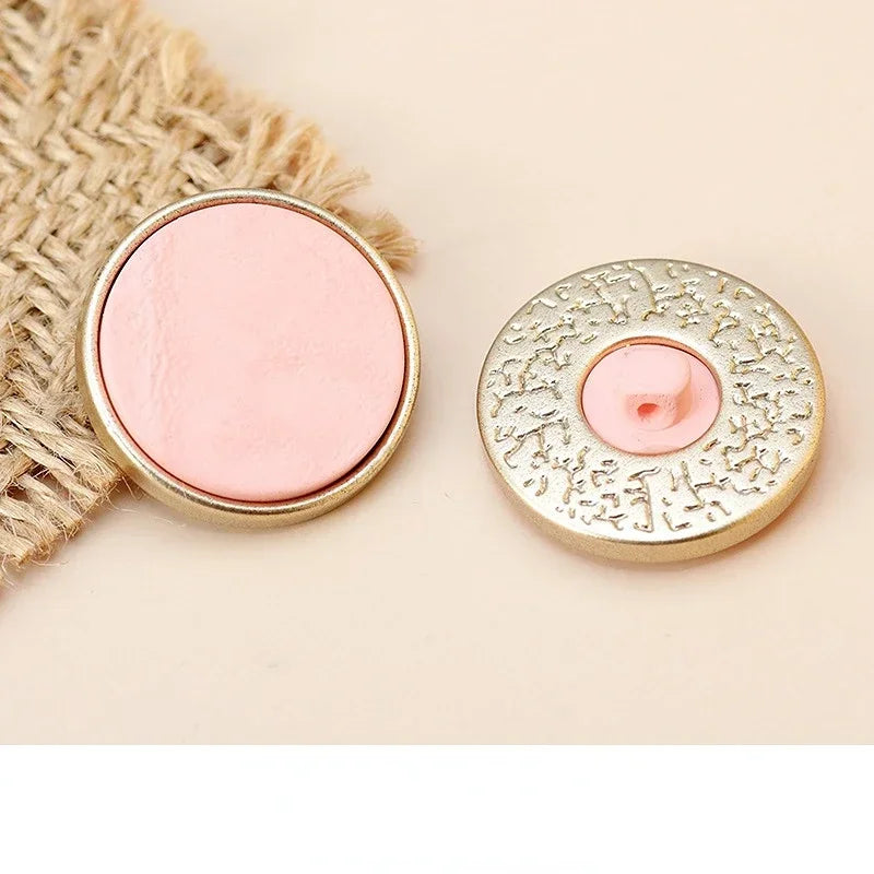 10pcs Fashion Gold Color Buttons 18/25mm - Round Resin Shank Buttons DIY Sewing Accessories