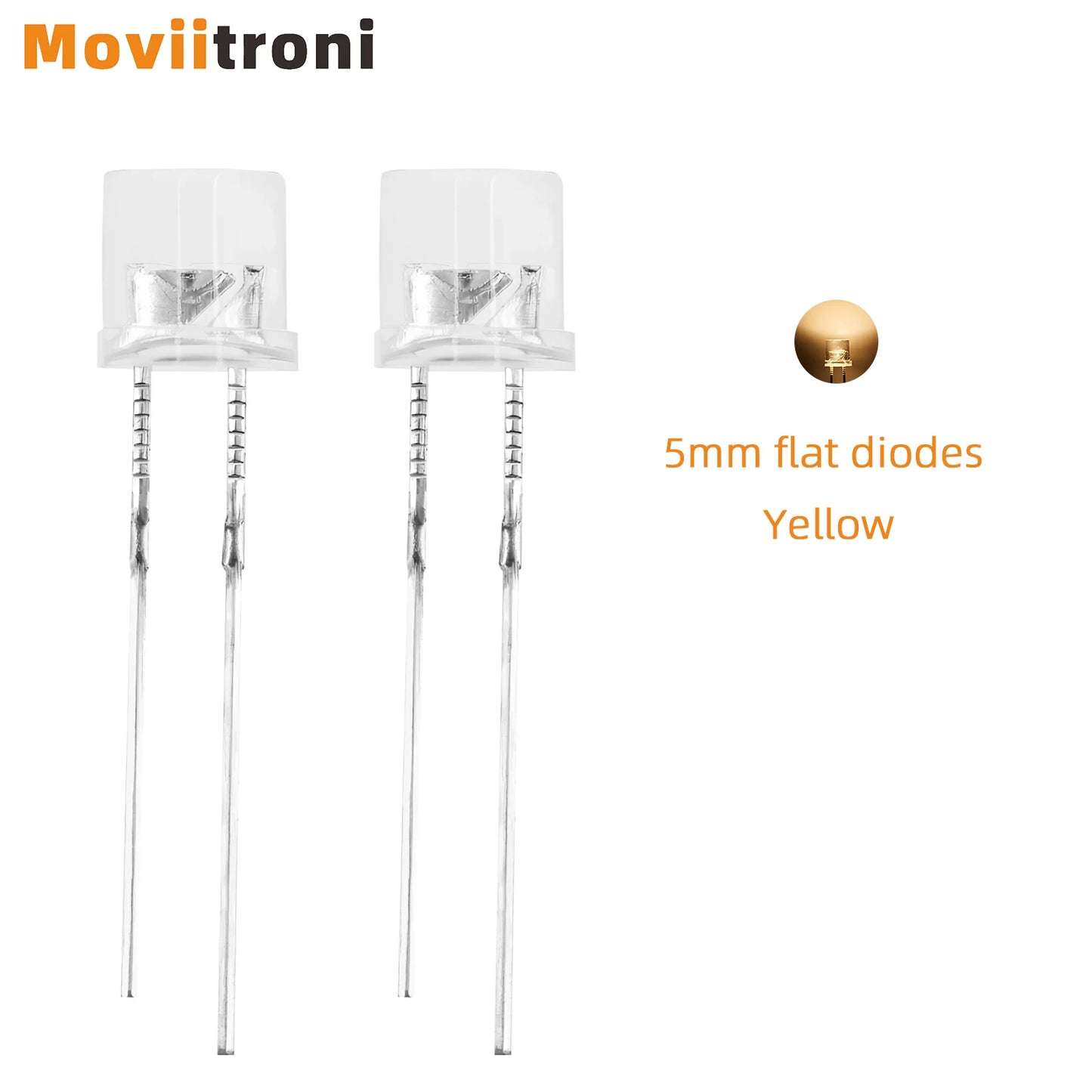 100Pcs 5mm Flat Top LED Diode 9 Colors Lights Bright Bulb Lamps Electronics Components Indicator Light Emitting Diodes