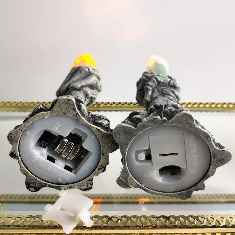 Halloween Decoration Ghost Festival Atmosphere Layout Props Plastic Ghost Hand Skeleton Light LED Luminous Candle Light