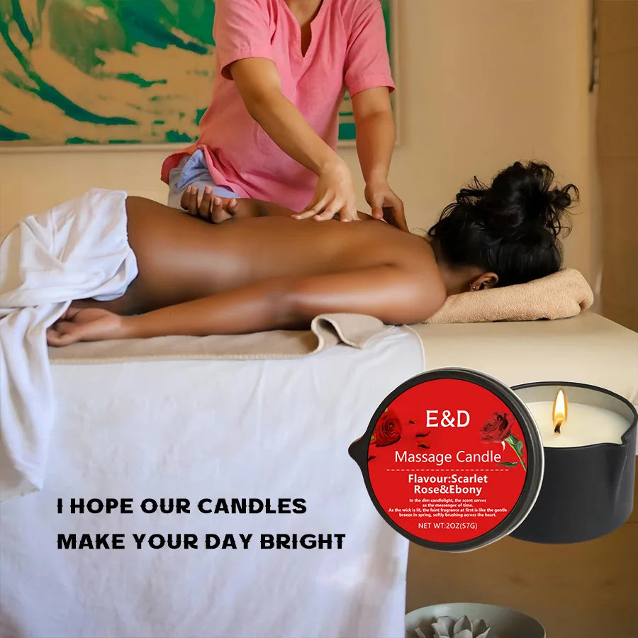 Massage Oil Candle - Stress Relief Skin Moisturizing Scented Aromatherapy Spa Luxury Candles