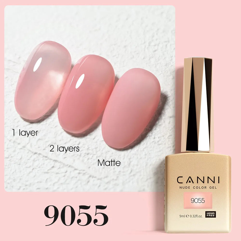 CANNI Jelly Pink Nail Gel Polish 9ml - HEMA Free Pastel Varnish Semi Permanent UV LED Top Coat