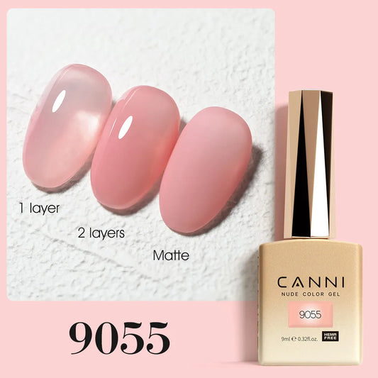 CANNI Jelly Pink Nail Gel Polish 9ml - HEMA Free Pastel Varnish Semi Permanent UV LED Top Coat